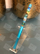 Aqua Petals Lightweight Metal Bling Pen